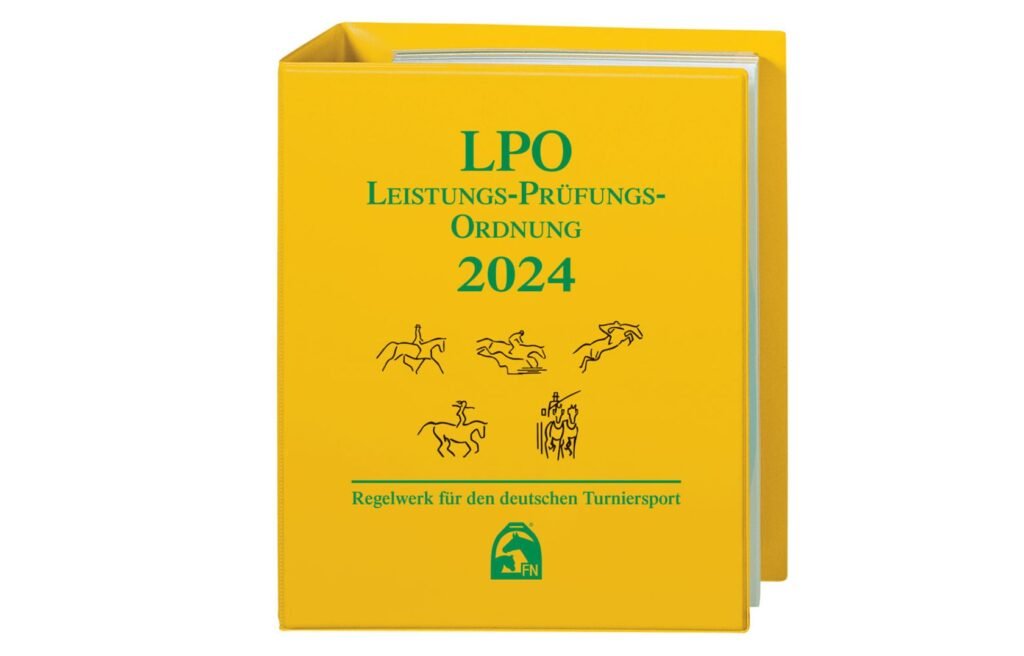 Cover des Buches zur neuen LPO 2024 mit wichtigen Änderungen im Pferdesport ab Januar 2024.