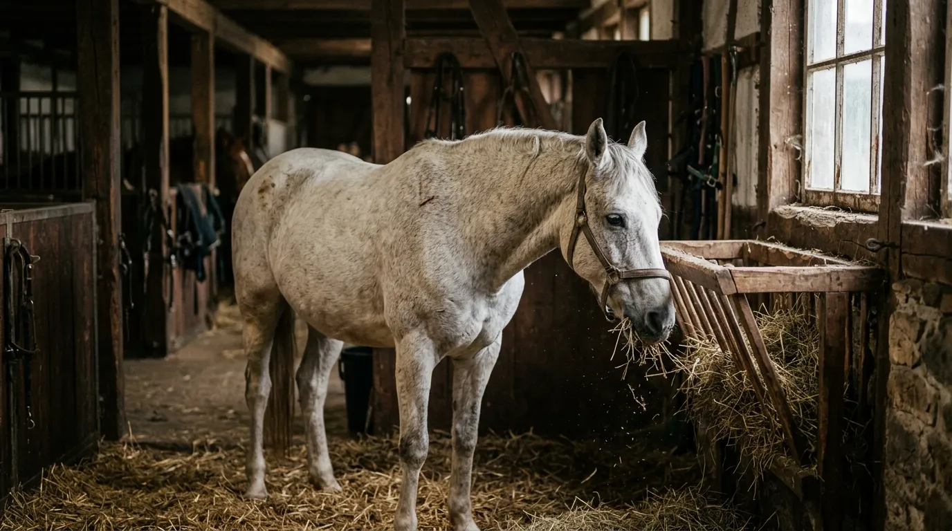 PEA Dosierung für Pferde — Messbecher mit Pulver, ca. 8-10 mg pro Kilogramm Körpergewicht