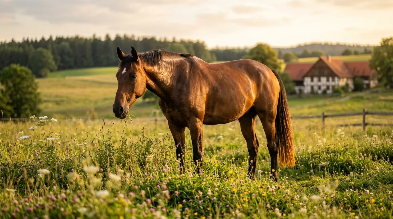 Previcox Pferd auf der Weide — Lebensqualität bei chronischer Osteoarthritis