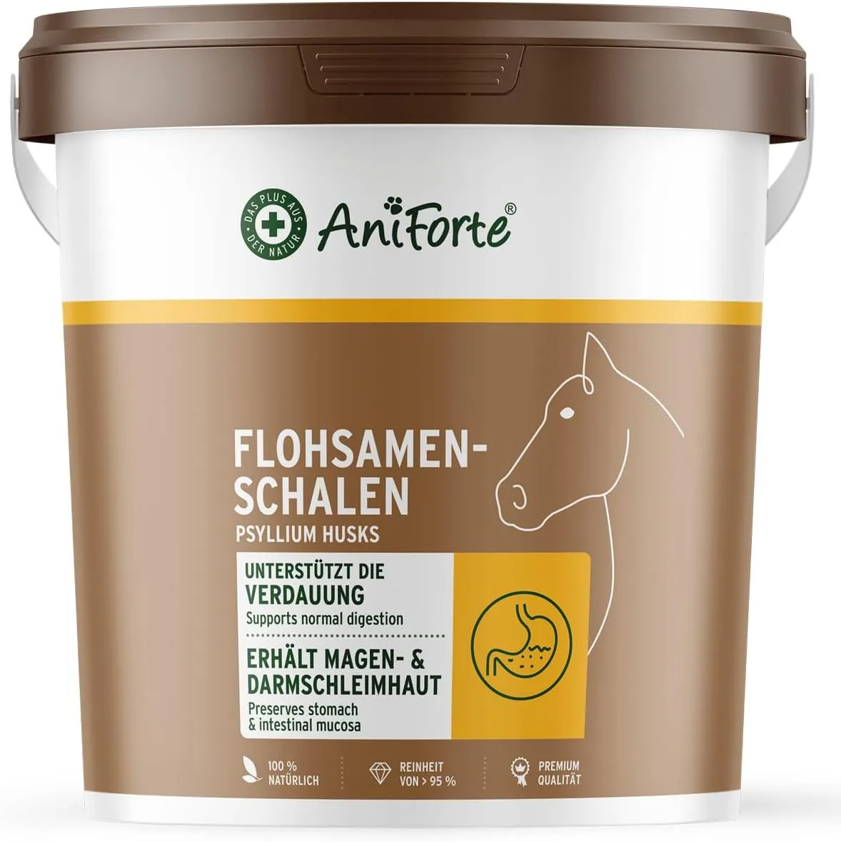 AniForte Indische Flohsamenschalen Pferd 2,5kg – Reich an Ballaststoffen & Schleimstoffen, zur Unterstützung der Verdauung, in Rohkostqualität