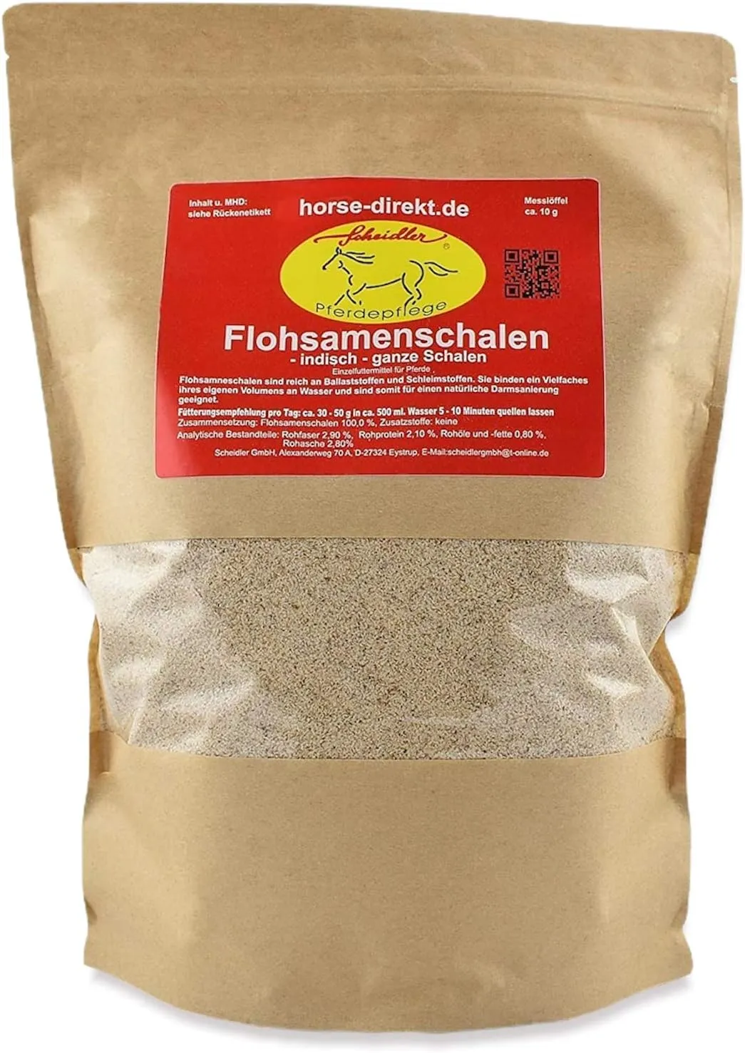 Horse-Direkt 2 kg (2 x 1kg) Flohsamenschalen für Pferde, Hunde und Katzen aus Indien