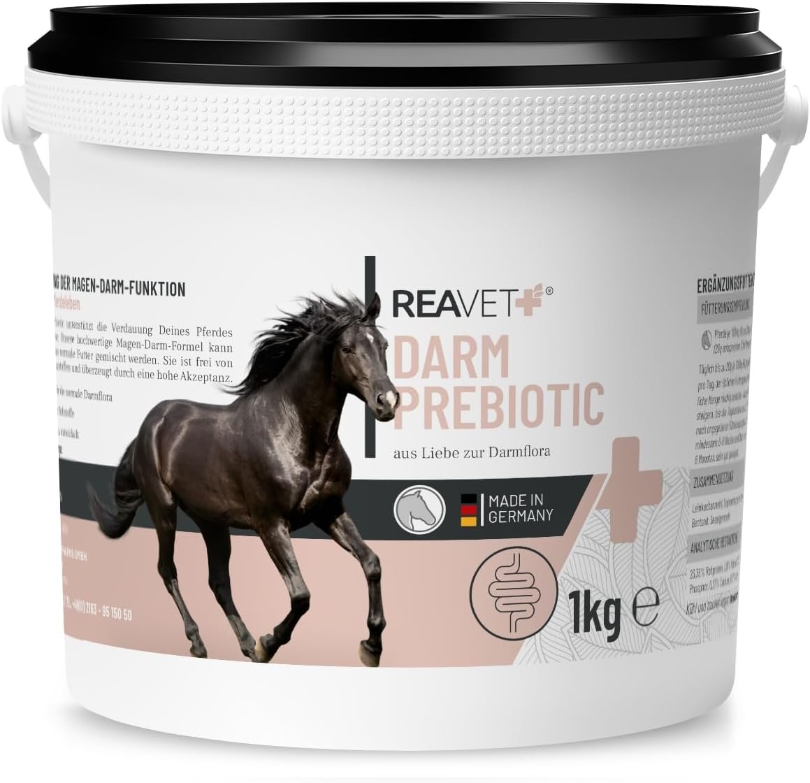 ReaVET Darm Prebiotic 1kg für Pferde zur Unterstützung der Darmflora & Verdauung